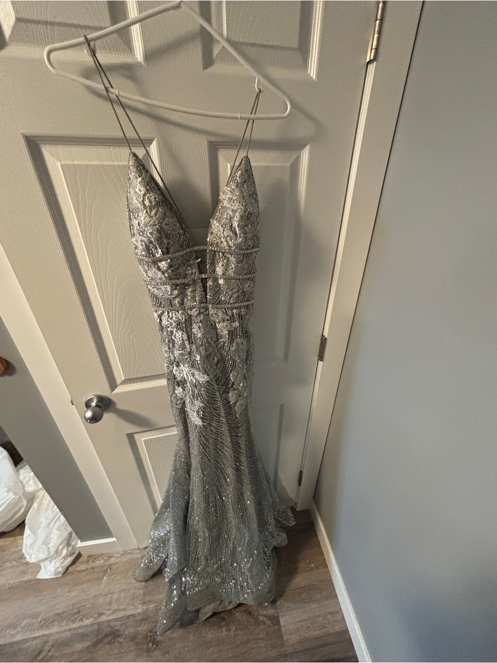 Silver Grad/prom/formal/wedding dress